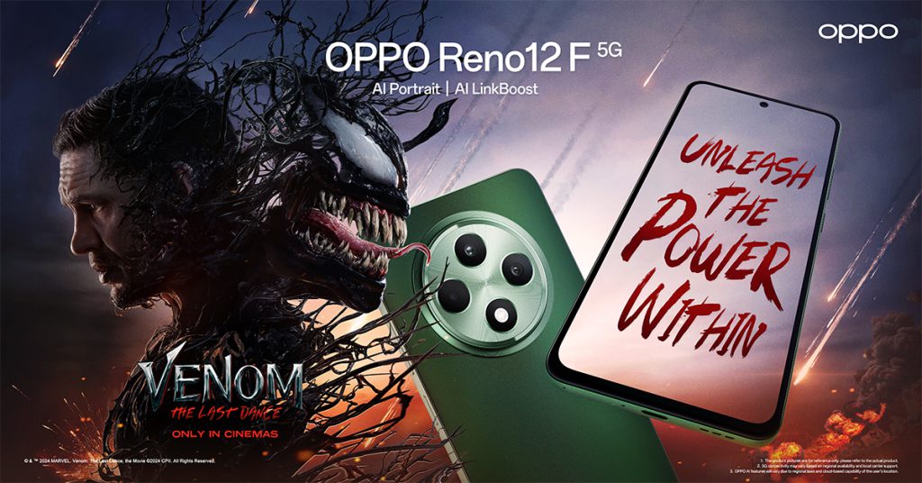 OPPO จับมือ Venom ร่วมมอบประสบการณ์ศึกใหญ่ครั้งสุดท้าย The Last Dance ปลดปล่อยพลังแห่ง OPPO Reno12 F 5G